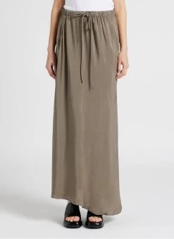 DARROW - Lange, Asymmetrische Rok | Bruin