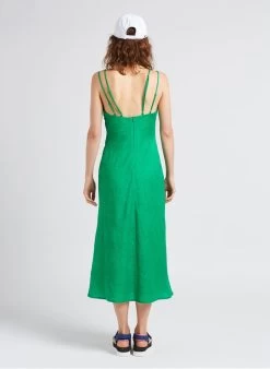 FRNCH CEM - Lange Jurk Van Gemengde Viscose | Groen 11 FRNCH CEM - Lange Jurk Van Gemengde Viscose | Groen -Chic Verkoop 4266458