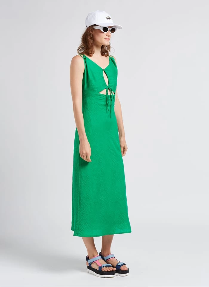 FRNCH CEM - Lange Jurk Van Gemengde Viscose | Groen 6 FRNCH CEM - Lange Jurk Van Gemengde Viscose | Groen - Afbeelding 4