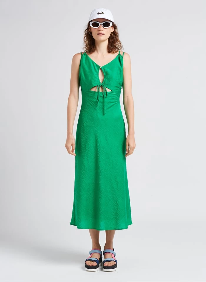 FRNCH CEM - Lange Jurk Van Gemengde Viscose | Groen 3 FRNCH CEM - Lange Jurk Van Gemengde Viscose | Groen