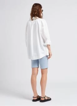 MAISON 123 CHIARA - Gestreepte Bermuda Van Katoenmix | Blauw -Chic Verkoop 4266518