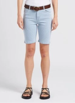 MAISON 123 CHIARA - Gestreepte Bermuda Van Katoenmix | Blauw