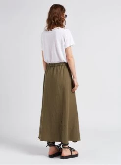 Bonton Halflange, Katoenen Rok | Kaki -Chic Verkoop 4266616