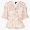 Vero Moda Curve DORA KAYA - Blouse Met V-hals En Print | Wit -Chic Verkoop 4267534