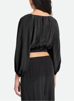 Vanessa Bruno AEL - Blouse Ample Col V Courte | Zwart -Chic Verkoop 4268231