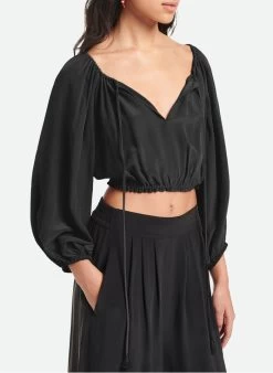 Vanessa Bruno AEL - Blouse Ample Col V Courte | Zwart -Chic Verkoop 4268232