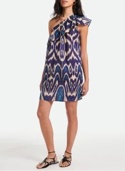 Vanessa Bruno ALETH - Robe Courte Asymétrique En Coton Imprimé | Veelkleurig -Chic Verkoop 4268246