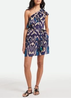 Vanessa Bruno ALETH - Robe Courte Asymétrique En Coton Imprimé | Veelkleurig