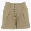 BERENICE RIO - Katoenen Short Met Hoge Taille | Kaki 1 BERENICE RIO - Katoenen Short Met Hoge Taille | Kaki -Chic Verkoop 4268467