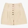 BERENICE RIO - Katoenen Short Met Hoge Taille | Beige 1 BERENICE RIO - Katoenen Short Met Hoge Taille | Beige -Chic Verkoop 4268468