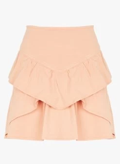 BERENICE JOLLY - Spijkerrok Met Volants | Oranje